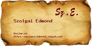 Szolgai Edmond névjegykártya